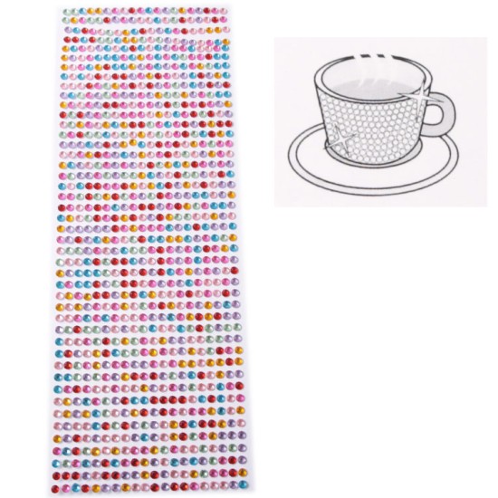 Strasssteine Glitzersteine selbstklebend Bordüre Mixfarben 5mm - MYS4 - Mytortenland